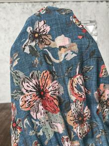 SHEIN LUNE Plus Size Paisley Print Long Vacation Casual Dress Boho Summer Boho Old Money Summer Outfits For Women Spring Break Rave Outfits Festival Spring Break Outfits Mother's Day Church Outfits Women,Flowy Dress,Sun Dresses For Women - Teal Blue - View 6