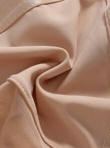 SHEIN 1 pieza Sujetador inalámbrico de talla grande y unicolor simple - Caqui - Ver 4