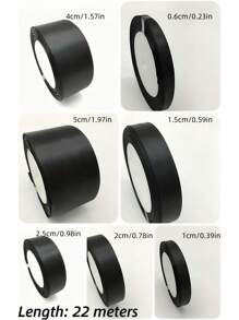SHEIN 1pc Satin Ribbon(22 Meters/Roll),Double Faced Satin Ribbon For DIY Rose Decor, Gift Wrapping - Wedding Party Bow Ribbon For Table Chair Decoration, Flower Door, Gift Box, Cake Decor, Apparel Accessories, Weaving ,Creates Elegant Festive Atmosphere,Bow Ribbon(0.6/1/1.5/2/2.5/4/5 Cm Width) - Royal Blue - View 3
