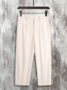 Calvornis Men's Solid Color Pleated Straight Leg Loose Casual Pants Men S Clothes Men Pants Pleated Pants