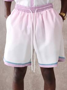 SUMWON Coordinato estivo vacanziero di Palm Springs, composto da camicia a maniche corte con bottoni e pantaloncini, in stile retrò, adatto per viaggiare, gite e attività fisiche