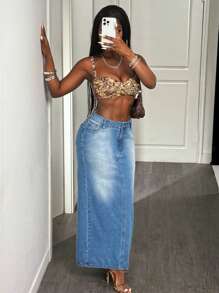Slaydiva Minigonna in jeans da donna, adatta alla moda estiva