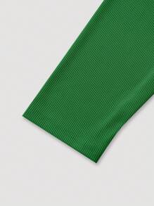 Franclia 大码女式波西米亚印花细肩带高低喇叭裙 + 针织开衫 2 件套 - 綠色 - 查看 7