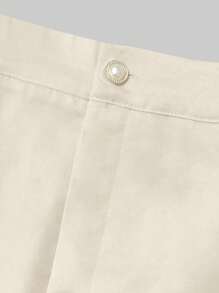 Franclia Bộ 2 áo ba lỗ đi làm thường ngày cho nữ và quần - Màu be - Xem 4