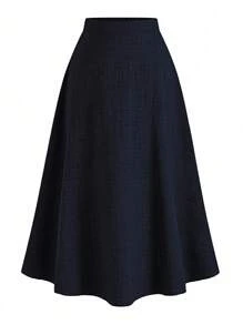 Rometta 大码女式 A 字型灰色中长款春季亚麻优雅休闲裙