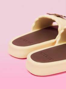 Cuccoo Women's Fashion Thick Sole Quiet Non-Slip Beach EVA Slippers For Indoor And Outdoor, Summer - Khaki - View 3