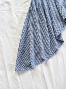 Soleia 女士亮橙色热带岛屿度假抹胸褶饰裹身荷叶边海星装饰海滩迷你连衣裙 - 藍色 - 查看 6