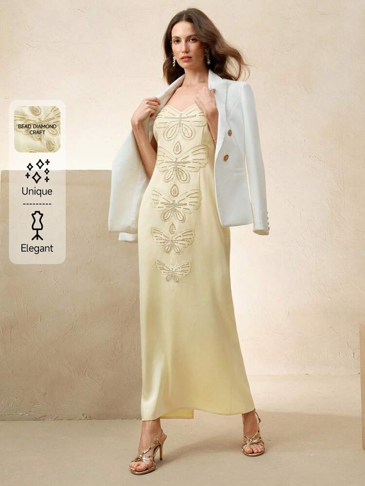 Summer Beach Vacation Festival Easter Unique Design Beaded Sleeveless Premium High-End Dress For Women