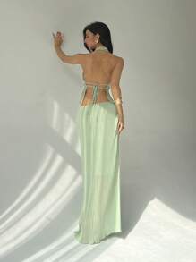 Aloruh Women Two Pieces Outfits For Daily Wear - Green - View 2