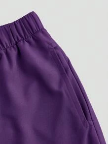 TaskEZ 制服套装：V 领短袖修身衬衫、抽绳直筒休闲裤、手术服套装 - 紫羅蘭色 - 查看 8