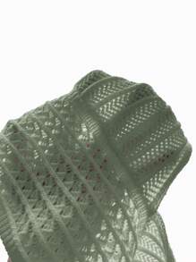 SHEIN MOD Neck Tie Waist Soft Beach Music Festival Women Knit Top,Halter Tops - Olive Green - View 5