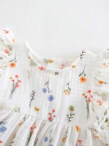 Cozy Pixies Đầm sơ sinh cho bé gái cổ tròn tay lửng họa tiết hoa nhỏ nhắn - Nhiều màu - Xem 11