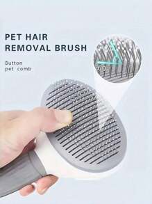 1/2 件猫咪美容刷，自清洁宠物美容刷，适用于狗猫宠物美容刷工具，可轻柔去除松散底毛、垫子缠结毛发，宠物按摩自清洁刷升级版 - 彩色 - 查看 8