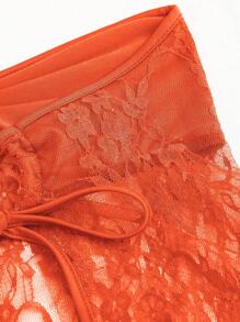 EgrlEra Women's Strapless Lace Top Y2K  - Orange - View 4