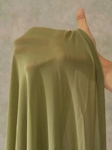 LYSMO Green Solid Color A-Line Skirt, Fashionable For Summer