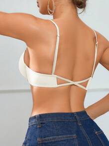 SHEIN 1 件女士工字背心式钢圈文胸，常规版型