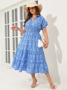 SHEIN Clasi 大码女式花卉图案蝙蝠袖前扣荷叶边下摆夏季连衣裙女式婚礼宾客连衣裙女式花卉连衣裙工作服女式休闲连衣裙女式大码连衣裙女式连衣裙女式正式连衣裙夏季连衣裙连衣裙大码连衣裙度假服大码连衣裙母亲节连衣裙女式连衣裙复活节海滩装女士春季服装圣帕特里克复活节连衣裙女式海滩度假春假狂欢装节日音乐会服装女式春假连衣裙飘逸连衣裙花卉连衣裙女式毕业礼服