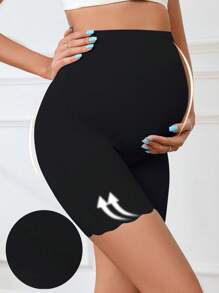 BloomMama 孕妇简约纯色高腰无缝内裤 - 黑色 - 查看 5