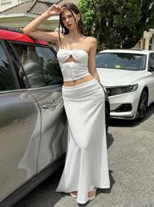 SHEIN EZwear 女士日常两件套服装 - 白色 - 查看 5