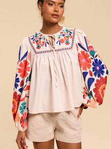 Travachic Women Long Sleeve Blouse, Fashionable For Summer,Summer,Beachwear,Easter,Beach,Spring Break,Vacation Women,Concert,BOHO,Bohemia,Music Festival,Tropical Vacation - Khaki - View 6