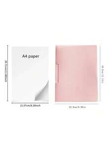 SHEIN 1pc Faux Jade Colored File Folder, A4 Pull Rod Clip Swing Clip PP Information Folder Back To School,Back To School,School Supplies