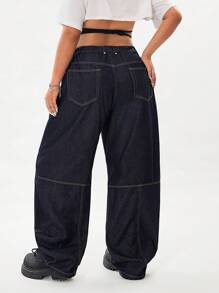 Jeanoix Jeans rectos de talla grande, de corte holgado y casual, para primavera/verano