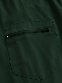 TaskEZ 纯色立领上衣和系带口袋裤手术服套装