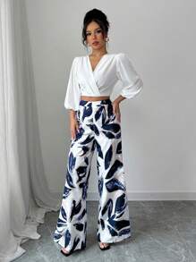 Elenzga Conjunto de dos piezas para mujer para uso diario - Azul - Ver 4