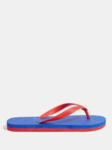 Grefit Chanclas planas de color block de CUCCOO para uso interior y exterior - Azul - Ver 2