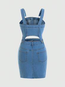 少女牛仔两件套服装