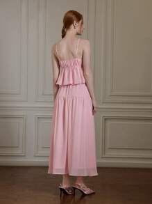 SHEIN MOD Bộ đồ hai mảnh vải chiffon màu hồng dành cho nữ mặc hàng ngày, Bộ đồ 2 món dành cho nữ, Bộ đồ mùa hè, Phong cách Boho, Kỳ nghỉ, Bãi biển, Bộ đồ hai mảnh đi nghỉ mát thư giãn, Trang phục ăn trưa cho nữ, Fairycore, Thanh lịch - Hồng - Xem 10
