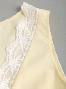 Sweetra Áo khoác cardigan ôm sát cổ chữ V phối ren gợi cảm mới dành cho nữ - Màu vàng - Xem 3