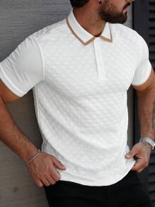 Manfinity CasualCool Men's Colorblock Short Sleeve Casual Commuter Polo Shirt