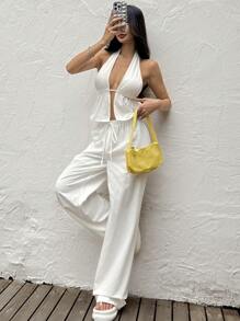 Muchica Women Two Pieces Outfits For Daily Wear - White - View 5