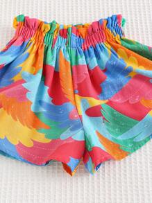 Cozy Pixies Bộ 2 món áo ba lỗ cổ tròn không tay dệt kim mềm mại họa tiết con vẹt cho bé gái và quần short cạp chun - Nhiều màu - Xem 5