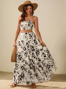 SHEIN Maternity Two Pieces Suits Summer Outfits For Women  Summer Outfits For Women - Black and White - View 4