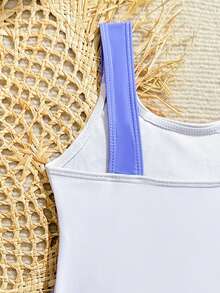 SHEIN Kleine Mädchen Einteiler Badeanzug mit Rüschen und Einhorn Muster, Strandresort