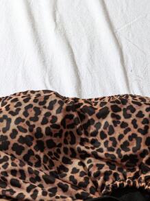 SHEIN VCAY 大码女式豹纹短款吊带背心，侧开衩上衣 - 彩色 - 查看 3