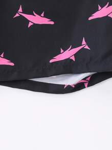 男童全身印花休闲系带沙滩短裤 - 彩色 - 查看 7