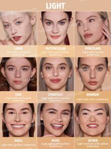 SHEGLAM 肌膚聚焦高遮瑕粉底液-白皙 36 種色調控油無毛孔完美全遮瑕輕盈粉餅柔軟啞光更順滑定妝粉面部彩妝促銷粉底液 品牌 美容 化妝 化妝品 適合女性與女孩 完美搭配冬季 Y2K 時尚 流行 生日禮物 假期 派對準備就緒 最佳顏色 - Fair - 查看 7