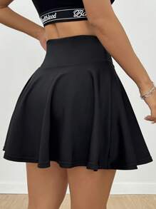 Eassivo Ladies' Solid Color Simple Daily Mini Skirttennis Skirt Athletic Skirt