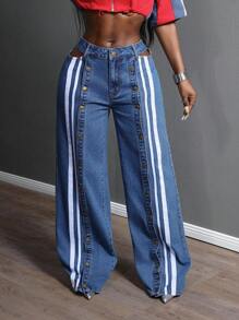 Slaydiva Modische Damenjeans, geeignet für den Sommer