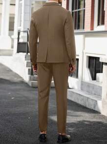 Manfinity Mode Einfarbige Jacke und Hose für Herren, modisches Sommeranzug-Set