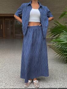 DAZY Conjunto de dos piezas para mujer para uso diario - Azul - Ver 5