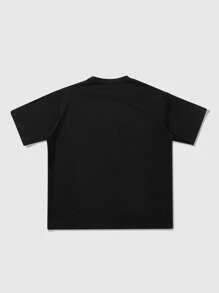 ROMWE MEN Street Life 男士复古美式哥特式热敏渐变印花短袖T恤，适合休闲日常穿着、春夏季、万圣节 - 黑色 - 查看 4