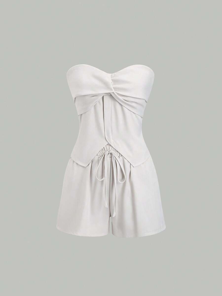 Sweetra Women Two Pieces Outfits For Daily Wear - Apricot - View 1