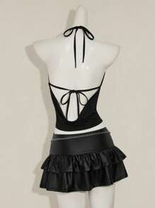 SHEIN ICON 女士纯色镂空时尚背心，适合夏季