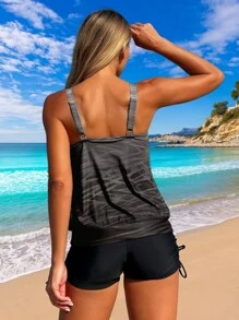 Swim Lushoire New Fashionable Tankini Set, Slimming Beachwear For Women, Perfect For Beach Resort Holiday For Summer Beach Vacation