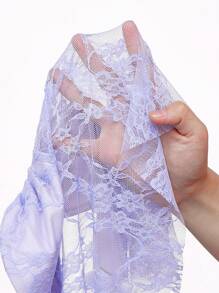 SHEIN Unity 女式蕾丝拼接抹胸 Y2K - 紫丁香色 - 查看 5