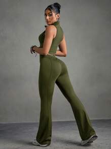 Streetz SHEIN Sport 女士运动套装 - 纯色无袖上衣和长裤